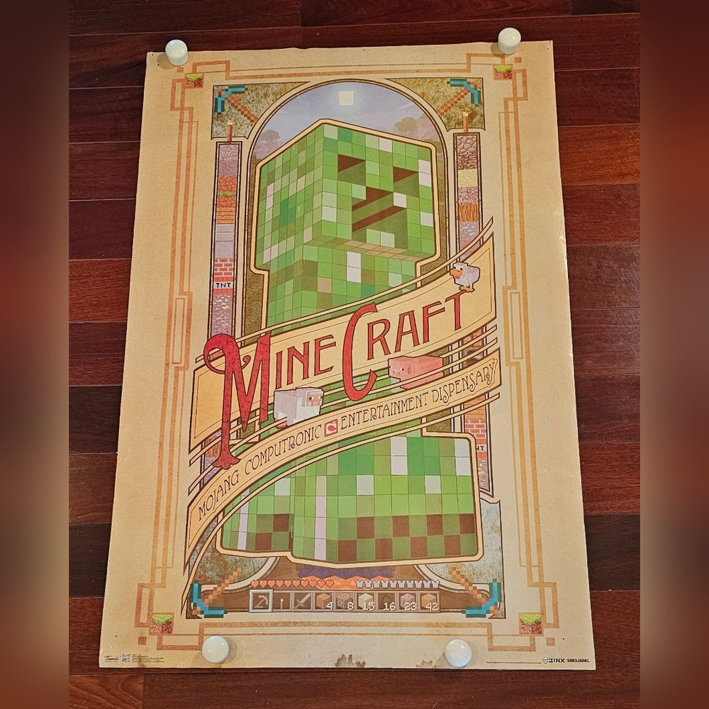 Minecraft Computronic Entertainment Computer Video Game Poster 22x34 Jinx Mojang